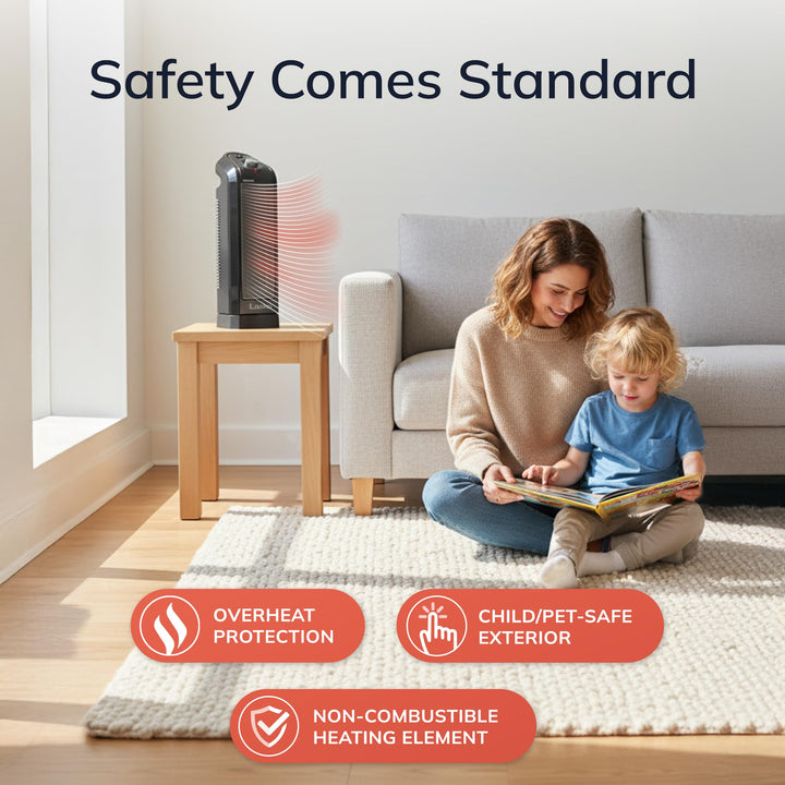 Lasko CT14650 Small Portable 1500W Oscillating Electric Ceramic Space Heater with Manual Thermostat and Overheat Safety Protection for Indoor Home Use Retail $59.99