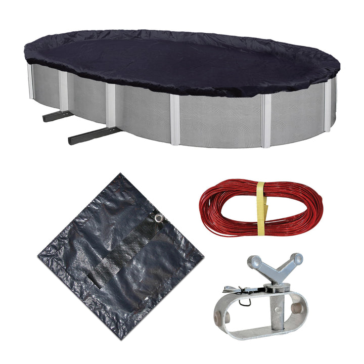 Blue Wave 8-Year 12-ft x 24-ft Oval Above Ground Pool Winter Cover