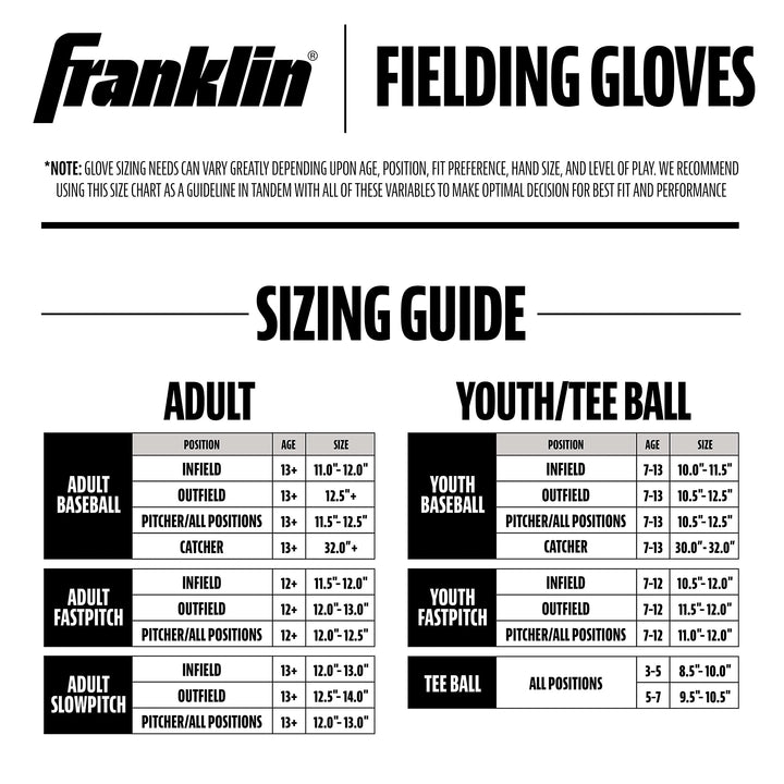 Franklin Sports RTP Pro Pigskin Baseball Fielding Glove - 12.5"