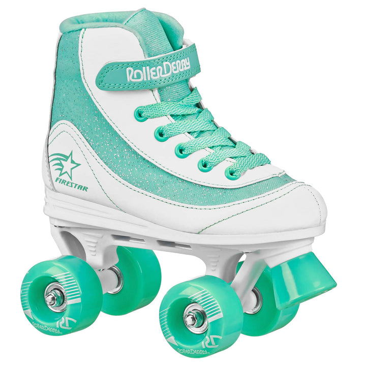 Roller Derby FireStar Youth Girl's Roller Skate White/Mint Size 4