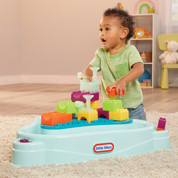 Little Tikes Build & Splash Water Table with 25 Piece Accessories - Wet/Dry Play, Indoor/Outdoor with Removeable Grow-with-Me Legs Retail $49.99
