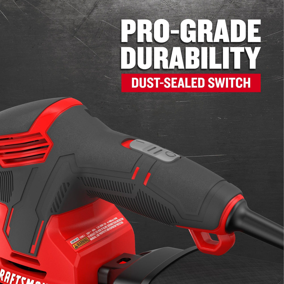 CRAFTSMAN Detail Sander, Corded Mouse Sander for Woodworking, Includes 2 Attachments, Sandpaper Sheets and Dust Bag (CMEW210) Retail $69.00