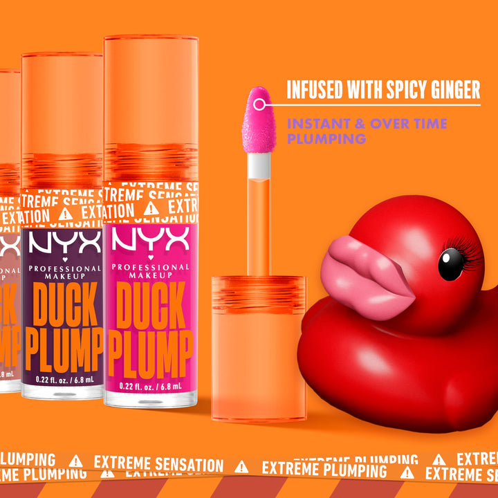 NYX PROFESSIONAL MAKEUP Duck Plump High Pigment Plumping Lip Gloss with Spicy Ginger, Vegan Lip Makeup - Twice The Spice (Spiced Red) Retail $13.00