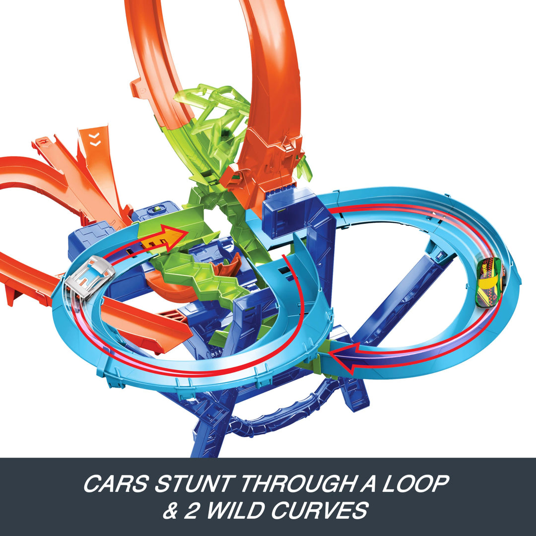 Hot Wheels Toy Car Track Set, Stunt Track Mid-Air Crash with 1:64 Scale Die-Cast Toy Car, Motorized Booster for Non-Stop Stunting & Racing Retail $53.99