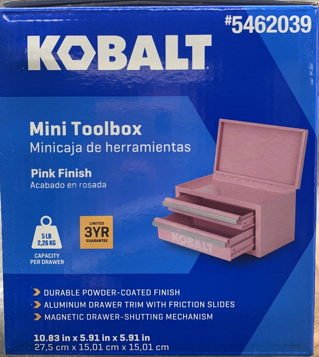 Kobalt Mini 2-Drawer Pink Steel Tool Box Retail $36.99