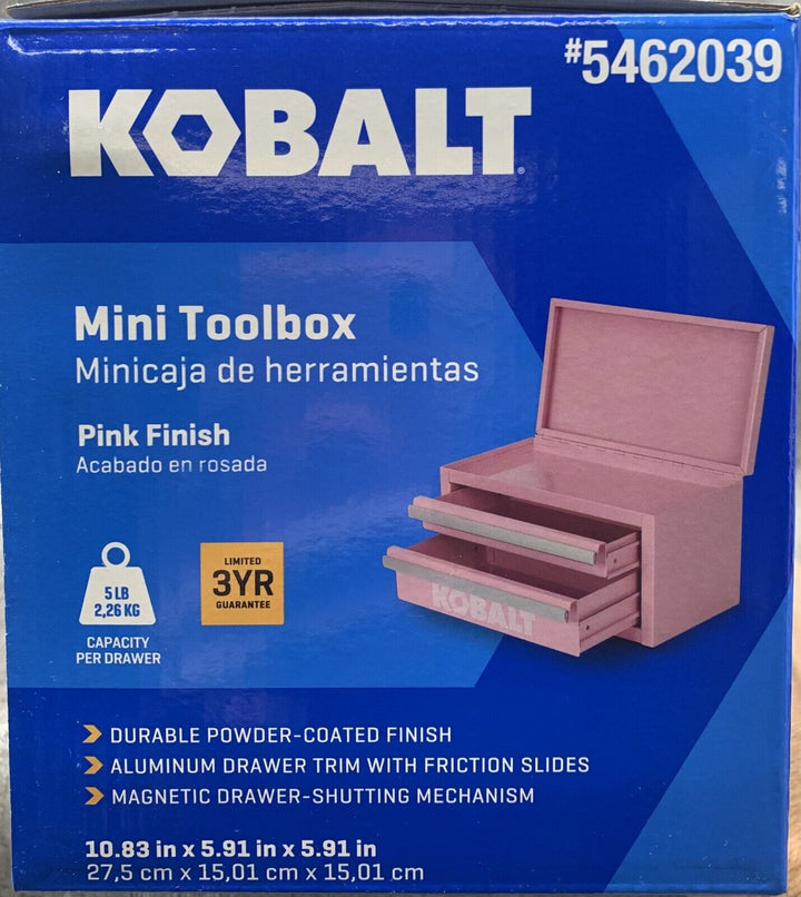 Kobalt Mini 2-Drawer Pink Steel Tool Box Retail $36.99