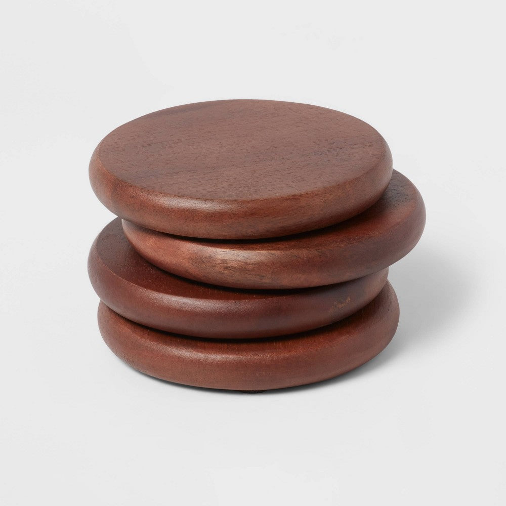 4pk Mango Wood Coasters - Threshold™ Retail $10.00