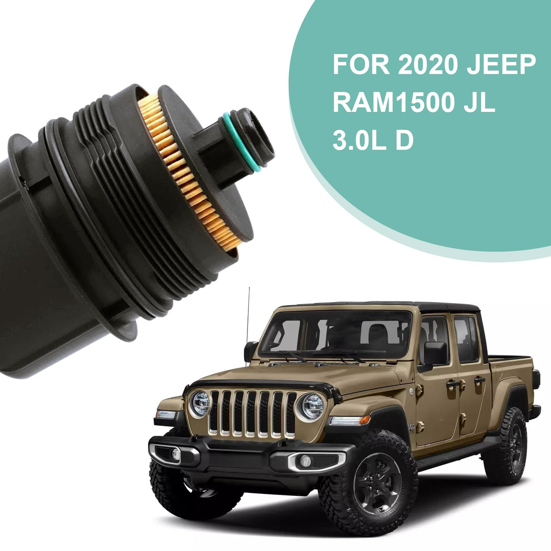QODOLSI 1 PC Car Oil Filter, Cartridge Engine Oil Filter, Replacement Parts 68507598AA 68498720AA, Compatible with Jeep 2020 2021 Wrangler JL, 2021 Gladiator, 2020 2021 2022 Ram 1500 DT (Black)