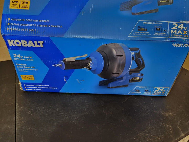 Kobalt 24v Max Brushless Cordless Drain Auger (PARTS ONLY) BARE TOOL Retail $130.00