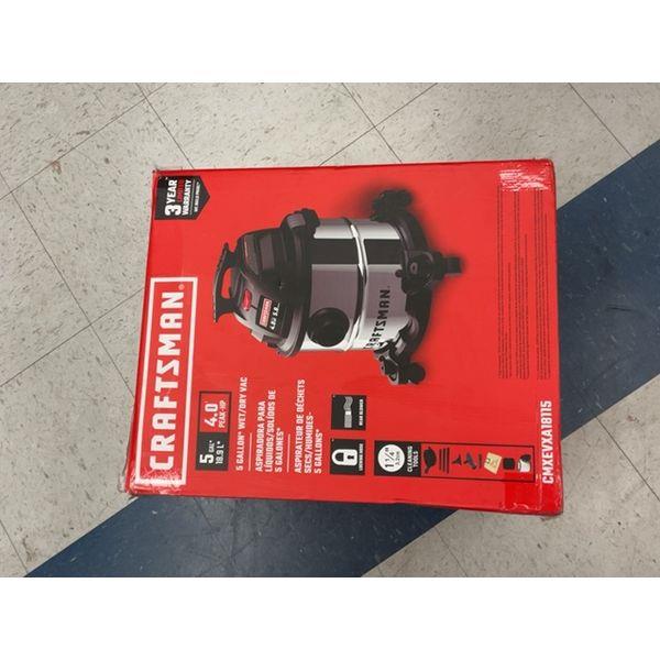 Craftsman CMXEVXA18115 - 5 Gallon Wet/Dry Vac, 4.0 Peak HP, Cleaning Tools Retail $59.99