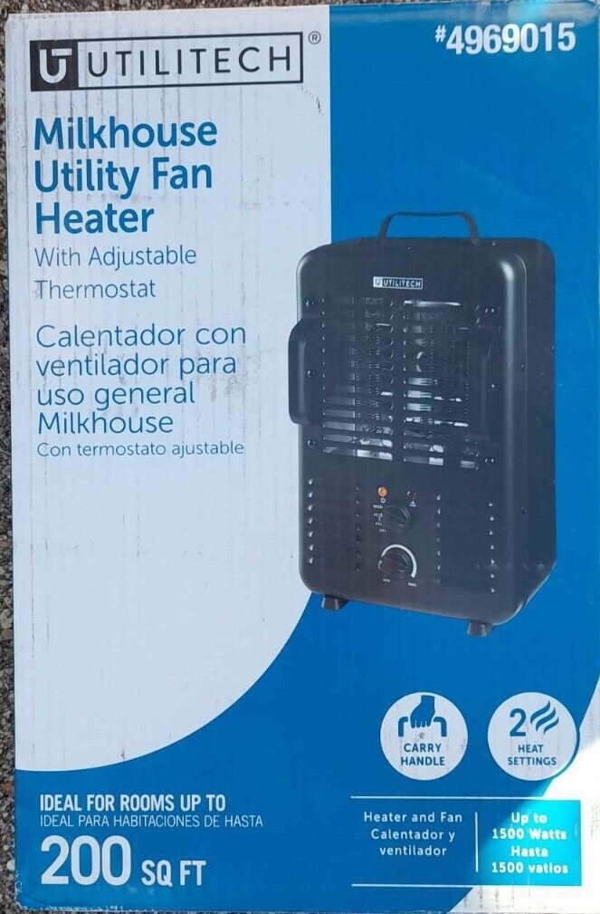 NEW Utilitech 1500-Watt Fan Utility Indoor Electric Space Heater W Thermostat