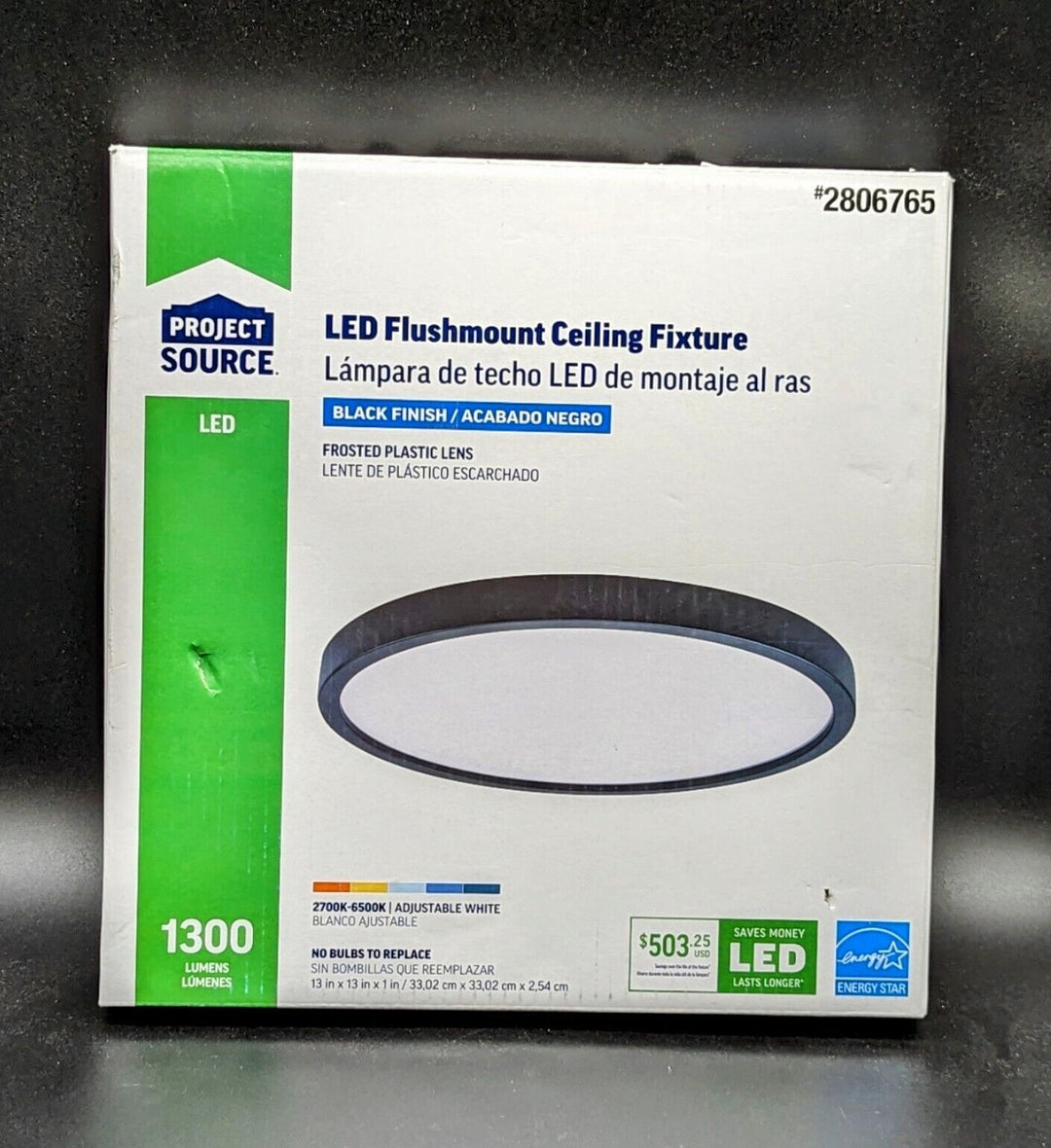 Project Source Bella 13 Brush Nickel Flush Mount Retail $58.45