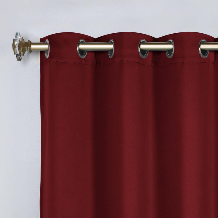 Superior Blackout Curtains, Room Darkening, Bedroom, Drapes, Kitchen, Living Room Window Accents, Sun Blocking, Thermal, 2 Pack, Solid Blackout Curtains, Set of 2, 46" x 63", Sangria