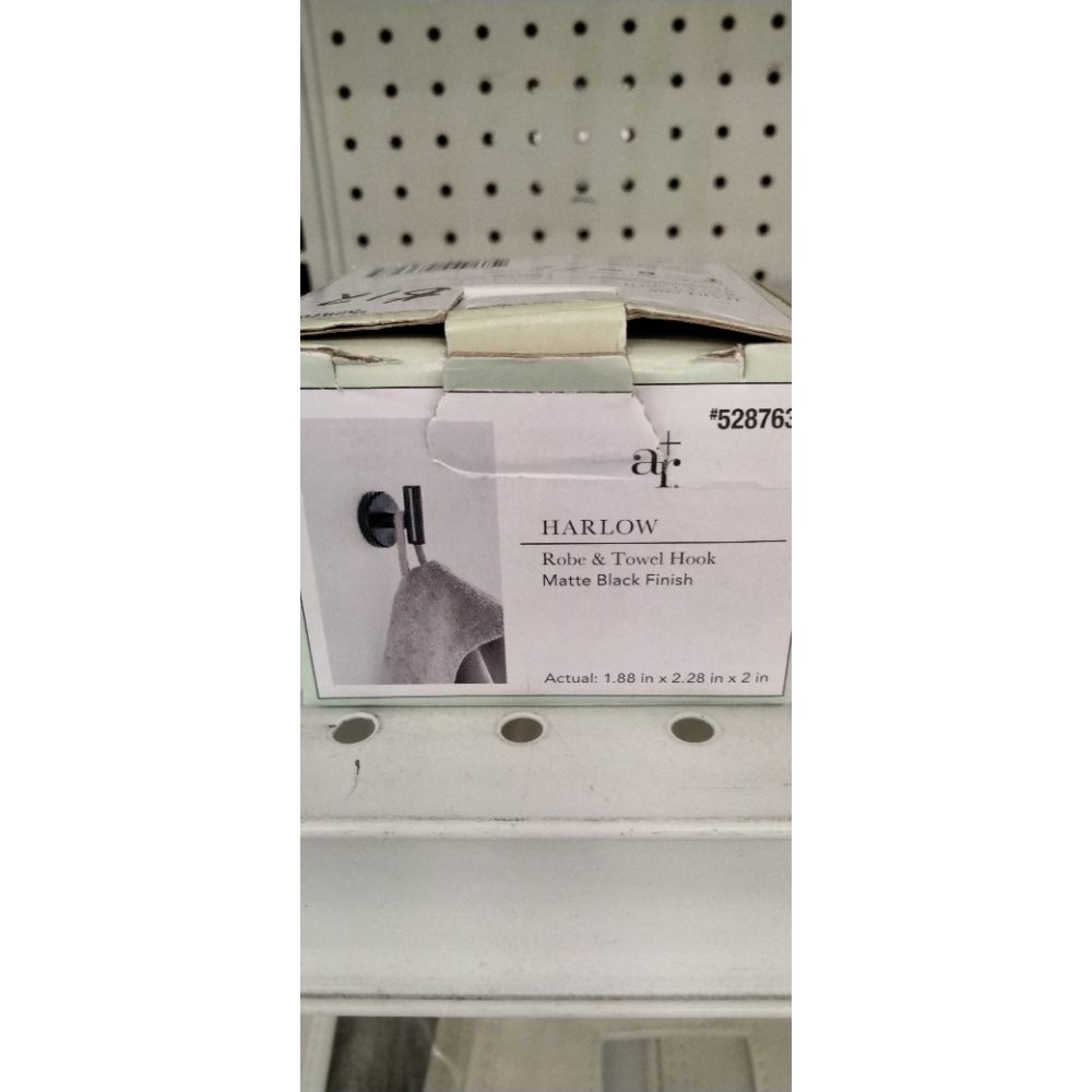 Allen + Roth ROBE & TOWEL HOOK Matte Black  Finish *NEW
