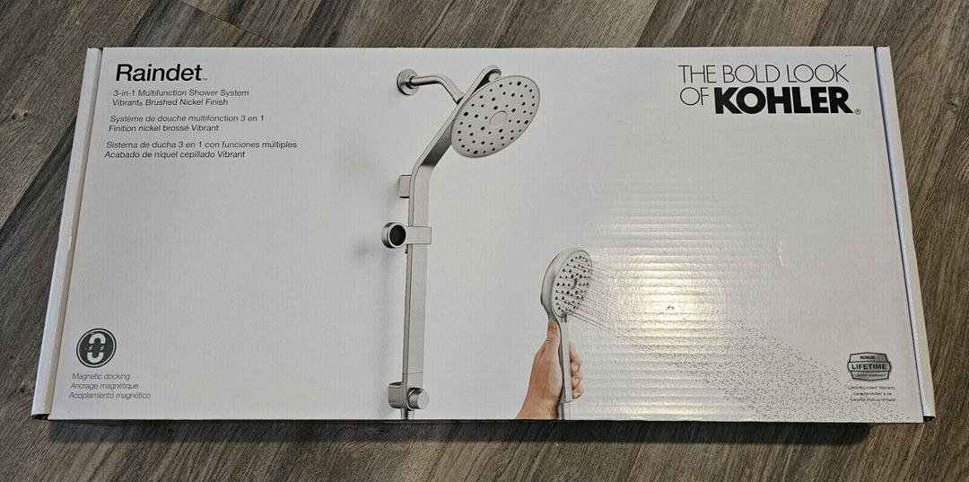 KOHLER Raindet 3-in-1 Multifunction Shower System Brushed Nickel R26089-G-BN NEW