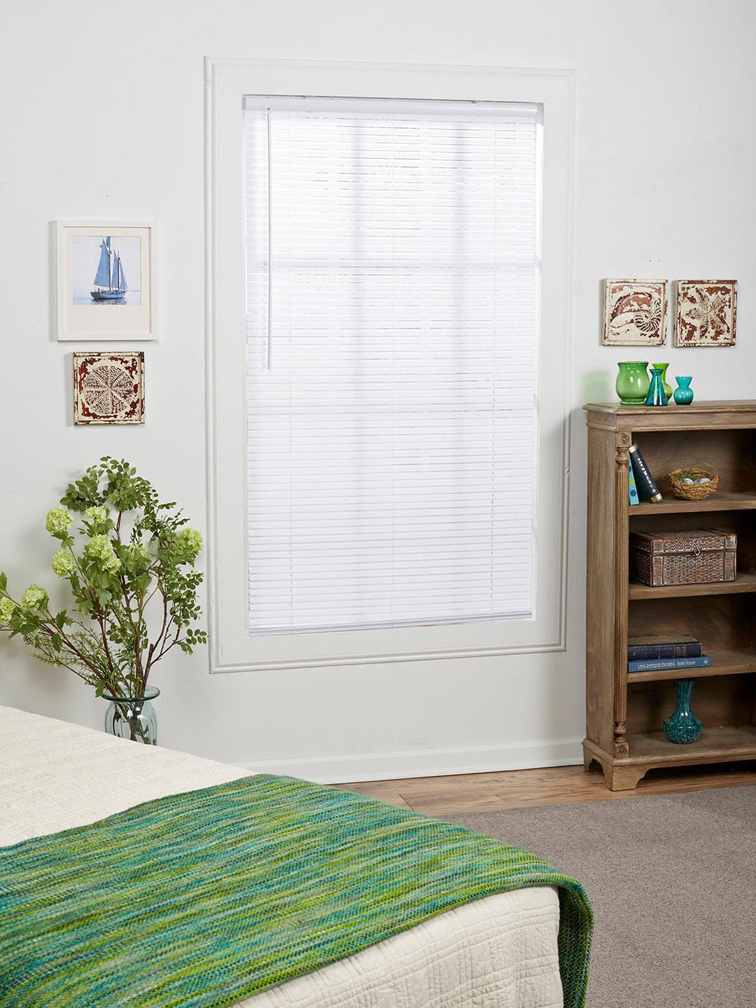 Light Filtering 1-in Slat Width 34-in X 64-in Cordless White Vinyl Light Mini