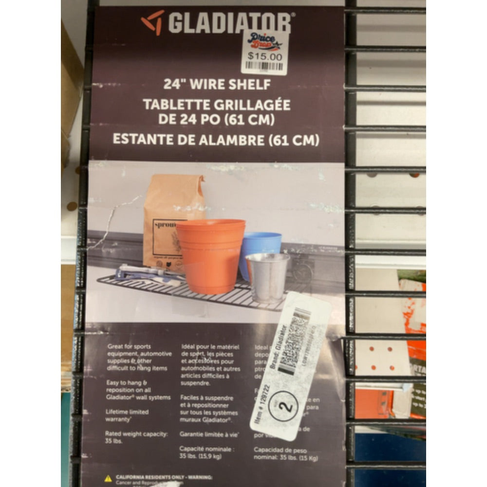 Gladiator GAWE24WSSH 24-Inch Wire Shelf