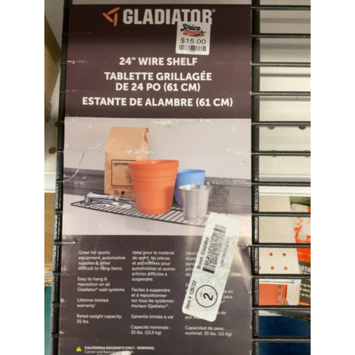 Gladiator GAWE24WSSH 24-Inch Wire Shelf