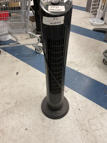 CLEARANCE- Tower Fan - Oscillating, Space-Saving Design, Black Retail $10.00