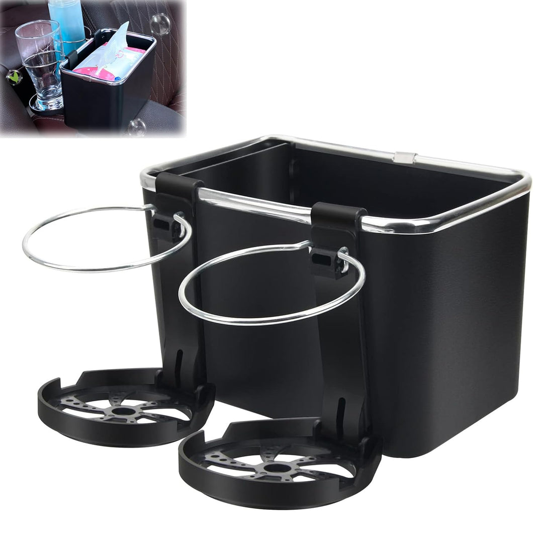 Generic Car Armrest Storage Box,Car Armrest Storage Box with 2 Cup Holders,Armrest Storage Box for Your Car,Armrest Storage Box for Water Cup,Paper Towels Cellphones(Black), carboxst-Black01