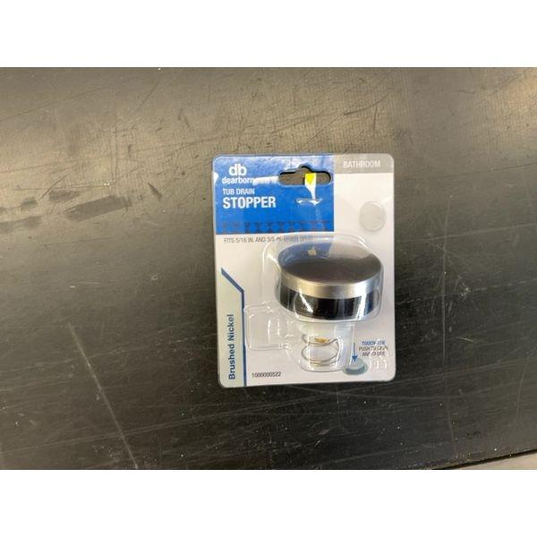Dearborn DB - Tub Drain Stopper - Brushed Nickel Finish, Fits 5/16 Inch and Larger Drains Retail $8.00