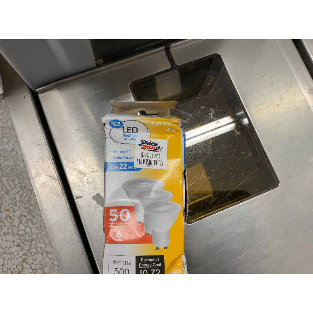 Great Value LED Spotlight - GU10 Base, Dimmable, 50 Watt Equivalent, 6 Watts, Soft White