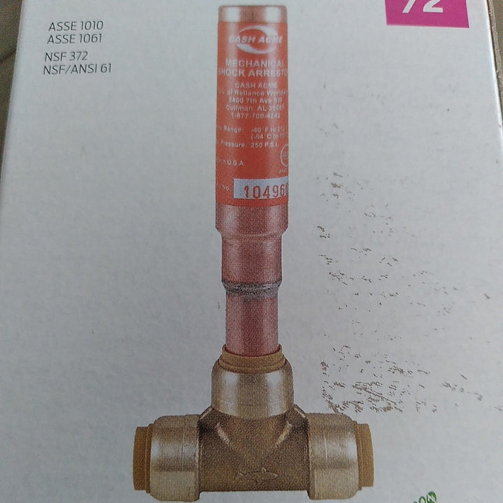 SharkBite Water Hammer Arrestor 1/2" Part 22630LFZ  Copper and Brass New /Opened