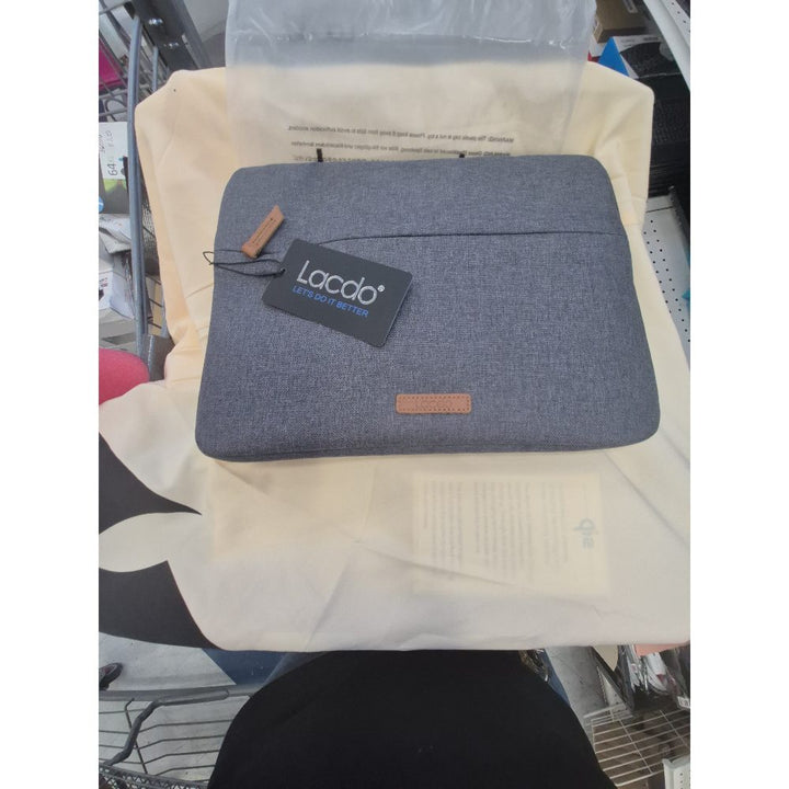 Lacdo Laptop Sleeve - Protective, Front Pocket, Gray