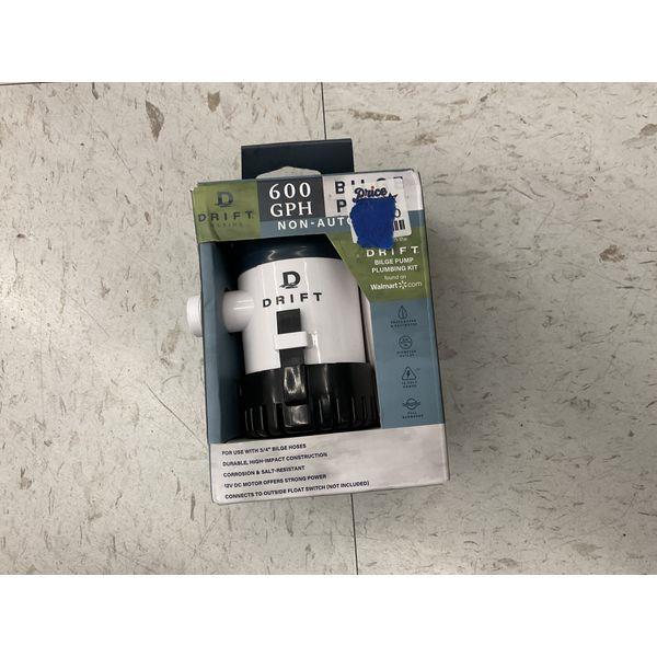 Drift Marine, 600 GPH Non-Automatic Bilge Pump, Plumbing Kit Retail $25.00