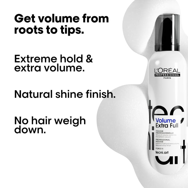 L'OrÃƒÂ©al Professionnel Paris Full Volume Extra - Styling Mousse For All Hair Types, Provides Strong Hold