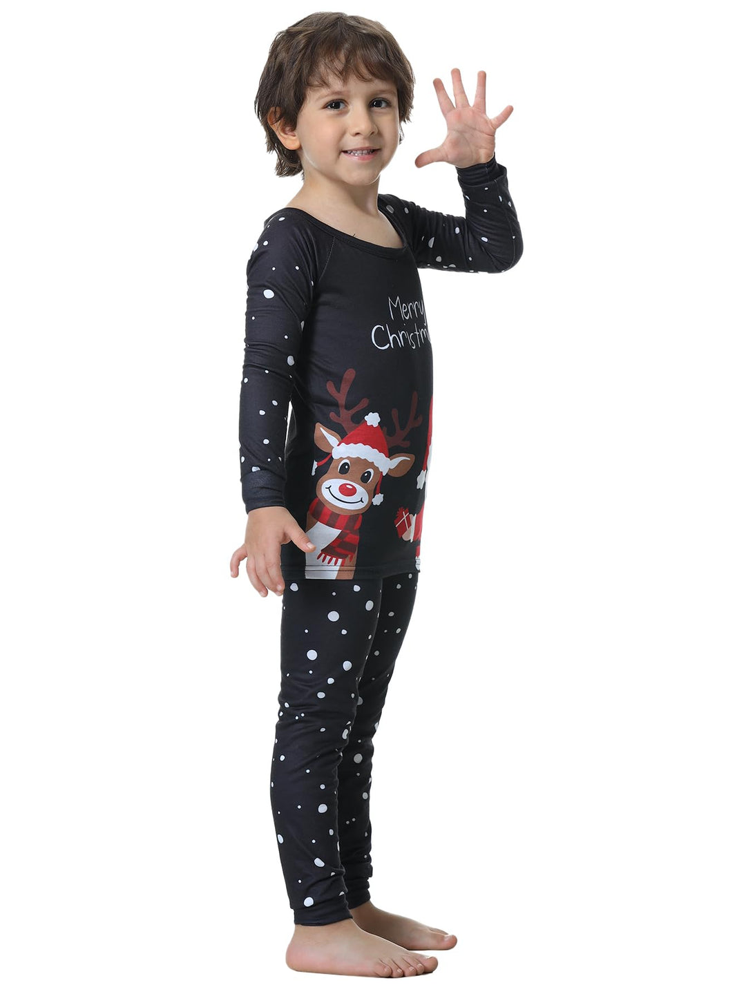 VENTELAN Family Matching Christmas Pajamas Set Holiday Santa Claus Sleepwear Xmas PJS Set for Couples and Kids,3Y Retail $16.00