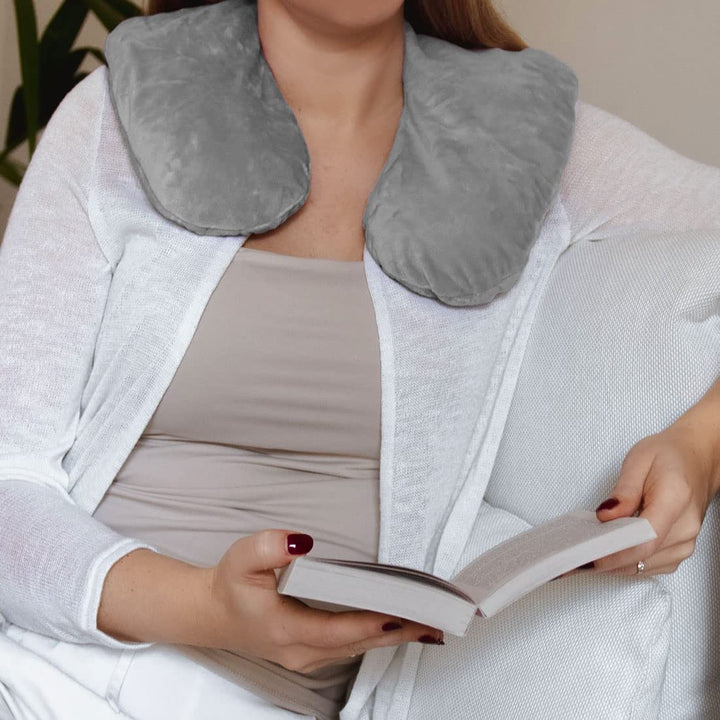 Huggaroo Cozy Neck Wrap Microwavable Heating Pad for Neck â€“ Cordless Warm Compress for Muscle Tension Relief and Relaxation â€“ Stocking Stuffer