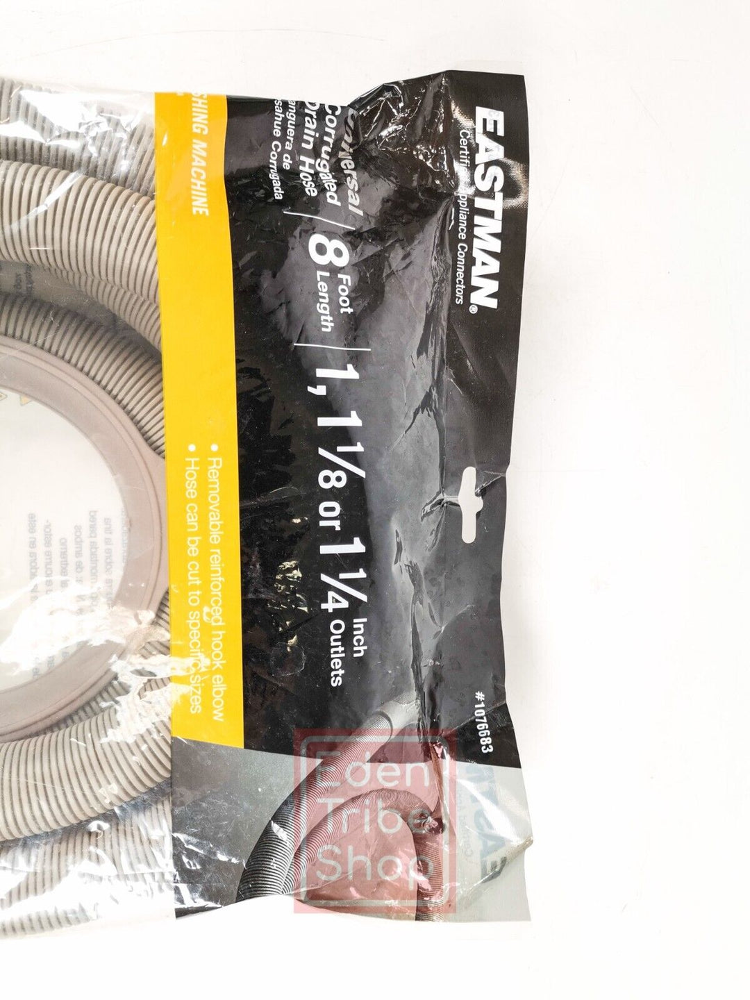 Eastman #1076683 Universal Corrugated 8' Washing Machine Drain Hose 1", 1 1/8",+
