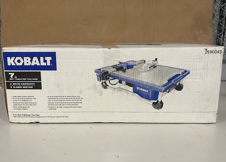 Kobalt 7-in 5-Amp Wet Tabletop Tile Saw-24-in Capacity-5-AMP Motor-Missing Parts