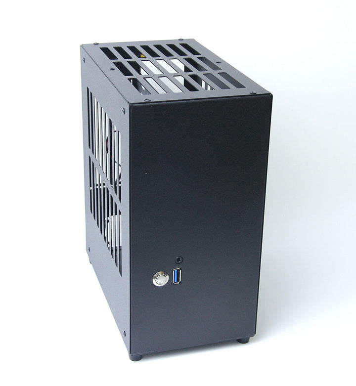 SharGwa PC K39 V3 Mini ITX PC Case Mini Tower HTPC Small Chassis Gaming Computer Case Support Graphics Card 1U Power Supply PCIE Riser Not Included (Black)