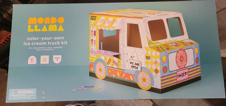 Mondo Llama Color Your Own Ice Cream Truck DIY Art Kit Retail $39.99