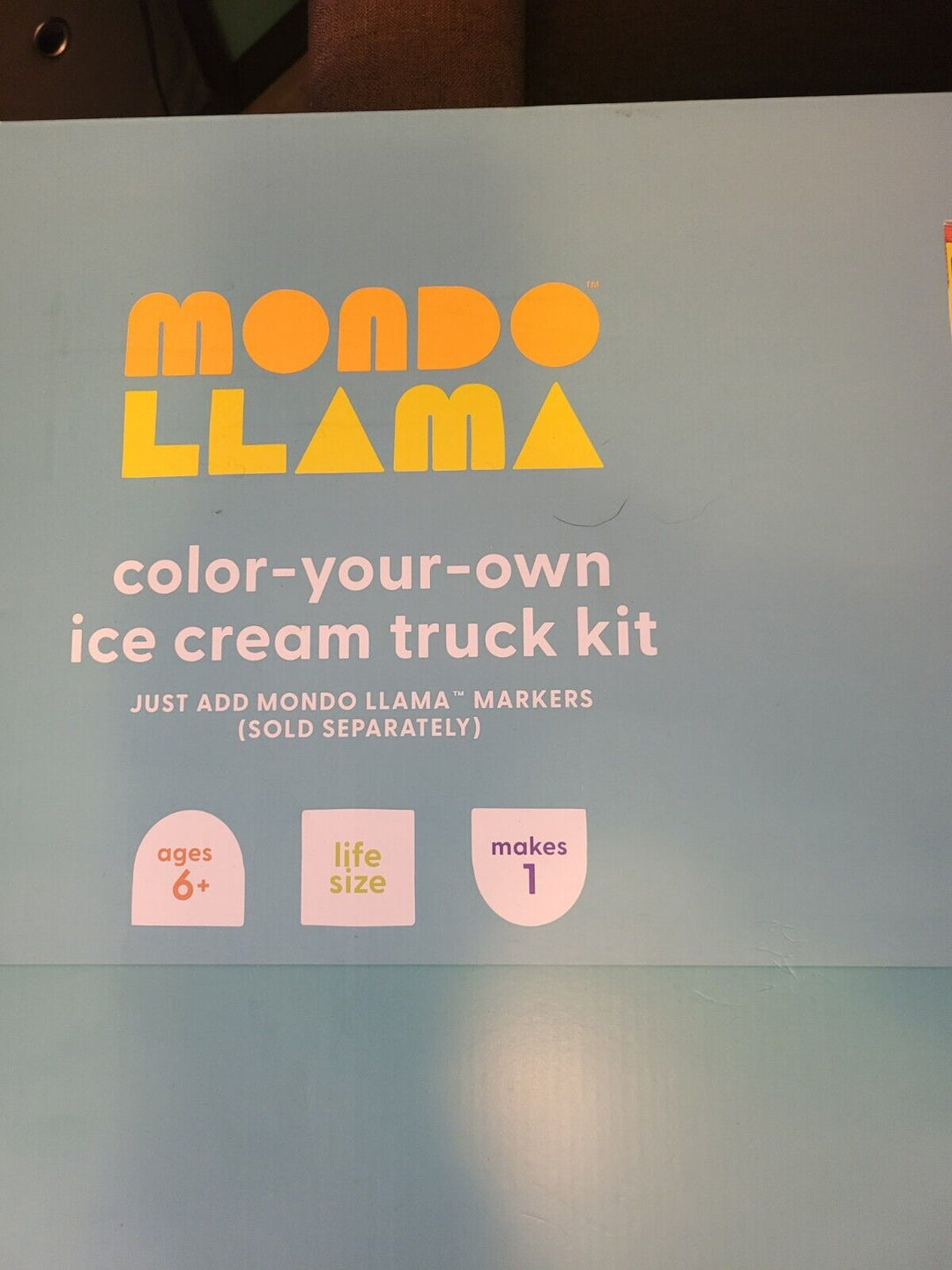 Mondo Llama Color Your Own Ice Cream Truck DIY Art Kit Retail $39.99