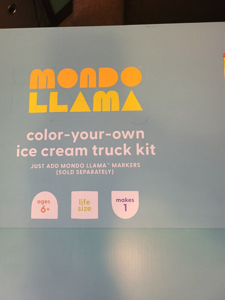 Mondo Llama Color Your Own Ice Cream Truck DIY Art Kit Retail $39.99