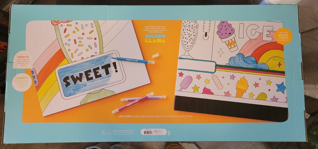 Mondo Llama Color Your Own Ice Cream Truck DIY Art Kit Retail $39.99