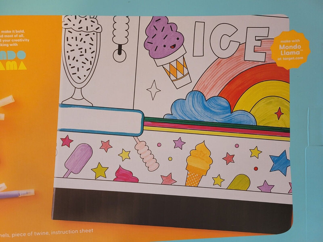Mondo Llama Color Your Own Ice Cream Truck DIY Art Kit Retail $39.99