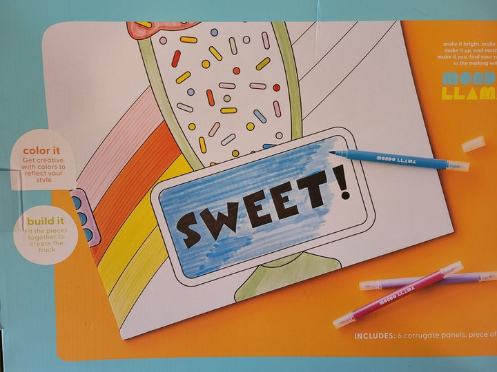 Mondo Llama Color Your Own Ice Cream Truck DIY Art Kit Retail $39.99