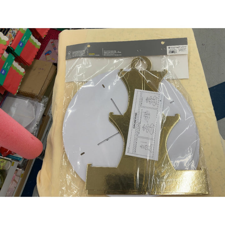 Spritz Cupcake Stand - 3 Tier, Gold Accents