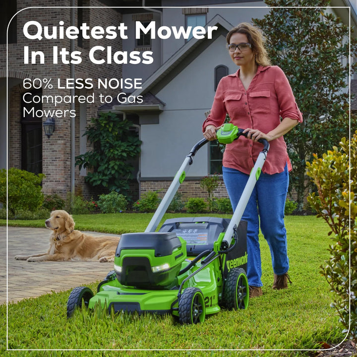 Greenworks 60V 21â€ Dual-Blade Self-Propelled Lawn Mower with (2) 5.0 Ah Batteries & Rapid Charger