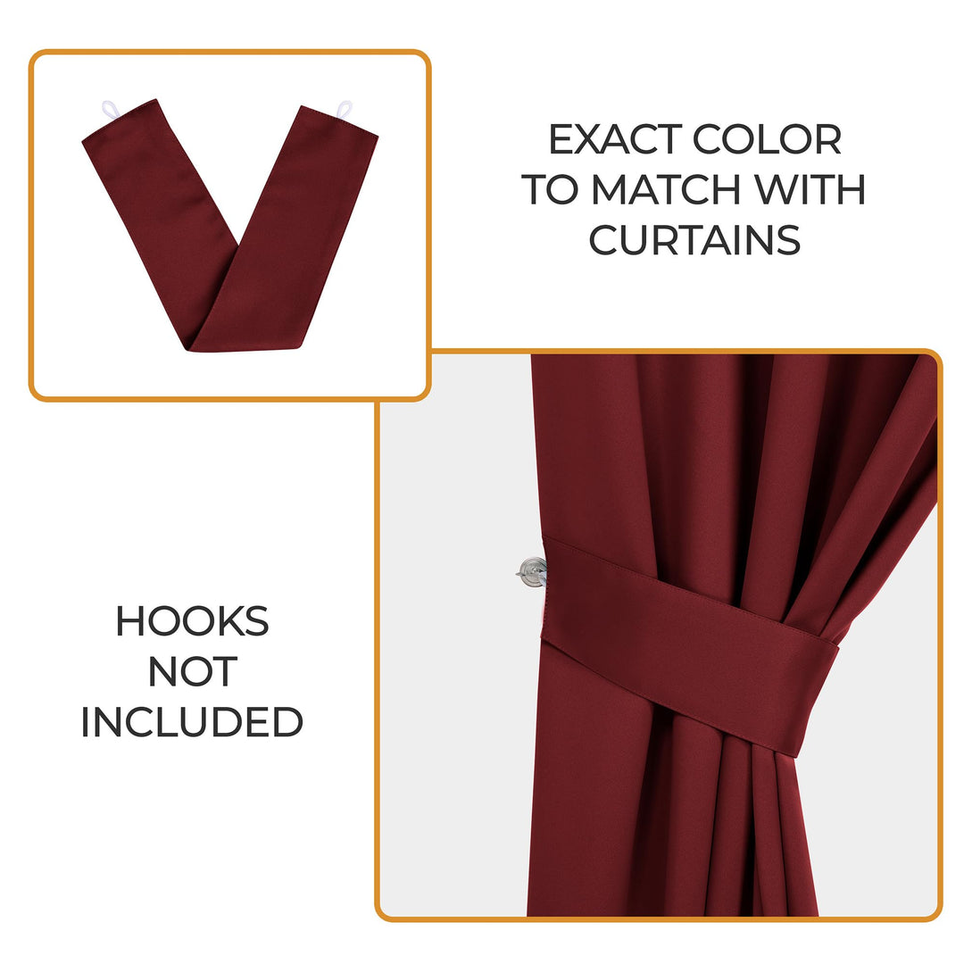 Superior Blackout Curtains, Room Darkening, Bedroom, Drapes, Kitchen, Living Room Window Accents, Sun Blocking, Thermal, 2 Pack, Solid Blackout Curtains, Set of 2, 46" x 63", Sangria