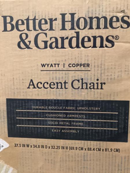 Better Homes & Gardens Wyatt Accent Chair - Copper Retail $61.00