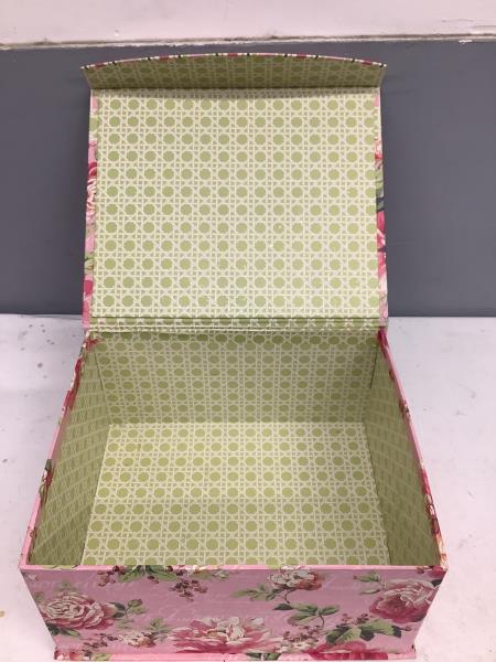 Chelsea Home Decorative Storage Box - Floral Pattern, Pink Retail $14.99
