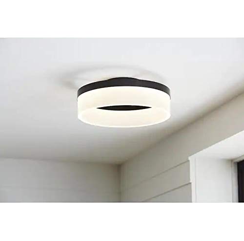 allen + roth Lynnpark 11.95-in Matte Black Modern/Contemporary Flush Mount Light