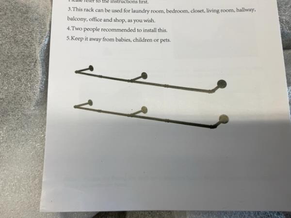 Unbrand Clothes Rack Wall Mounted - 2 Bars Retail $50.00