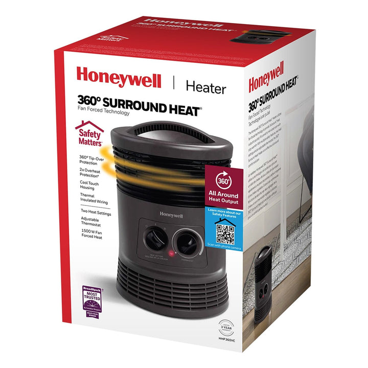 Honeywell 360 Surround Space Heater  Black  HHF360V Retail $39.95