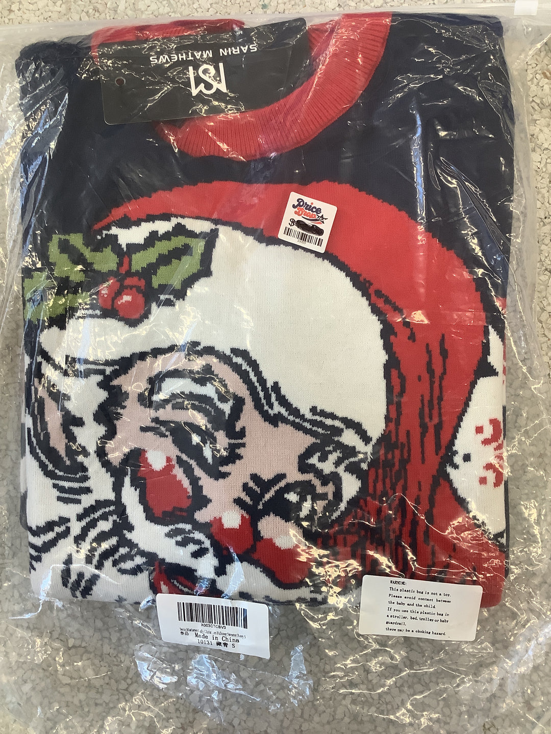 Sarin Mathews Ugly Christmas Pullover Sweater in Navy (Size LARGE)